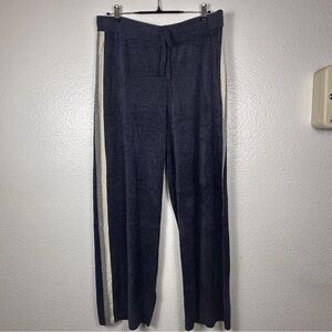 Barefoot Dreams Women’s Multi Stripe Wide Leg Pant Indigo Size XL